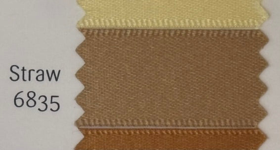 Textured ribbon in straw color with code 6835 on a white background