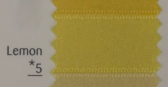 Textile sample with 'Lemon' color swatch labeled as number 5 on a white background