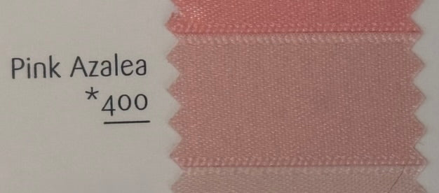 Pink fabric swatch labeled 'Pink Azalea 400' on a white background