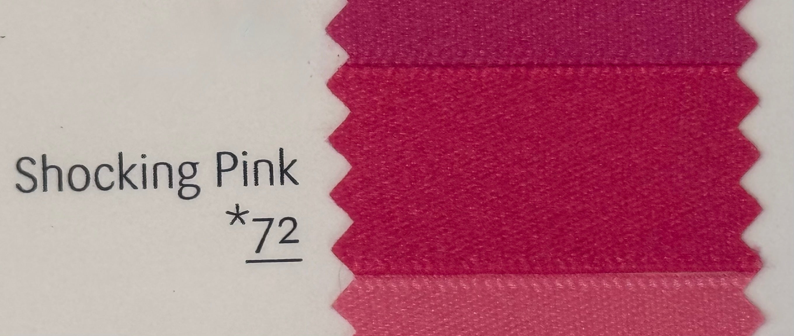 Color swatch labeled 'Shocking Pink' with a shade code on a white background