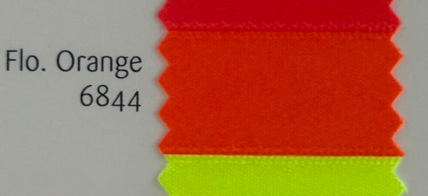 Color swatch with 'Flo. Orange' and number 6844 on a gray background