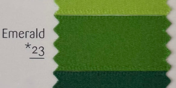 fabric swatch labeled 'emerald 23' on a white background