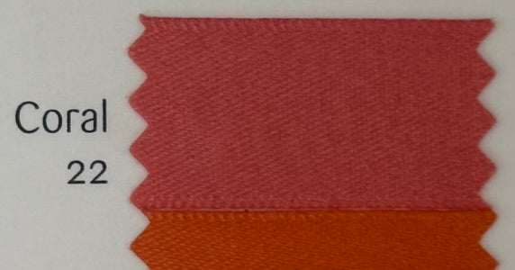 fabric swatch labeled 'coral 22' on a white background