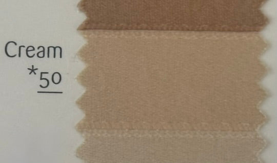 Textured fabric swatch labeled 'Cream *50' on a white background